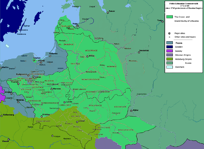 République des Deux Nations après le premier partage de la Pologne - protectorat de l'Empire russe